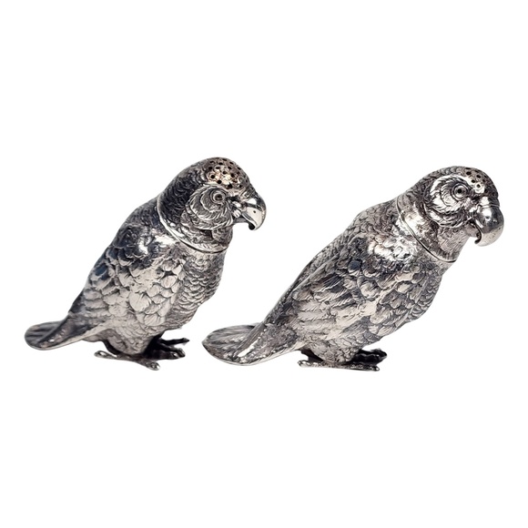 Berthold Muller Sterling Silver Parrot Salt & Pepper Shakers #16021 - Picture 2 of 10